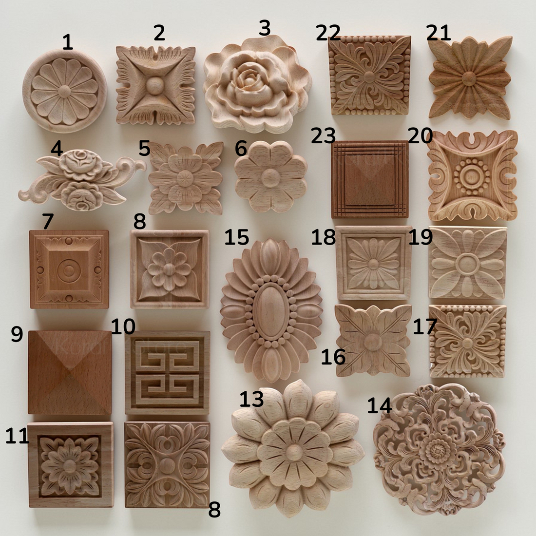 Flora Square Wood Applique